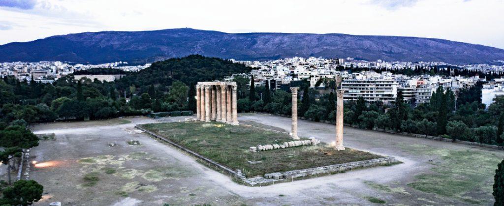 Columns of Olympian Zeus in Athens City