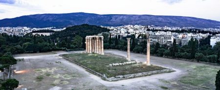 Columns of Olympian Zeus in Athens City