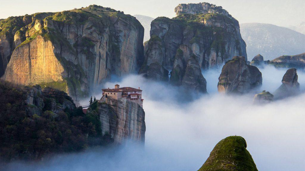 Meteora Monasteries Misty