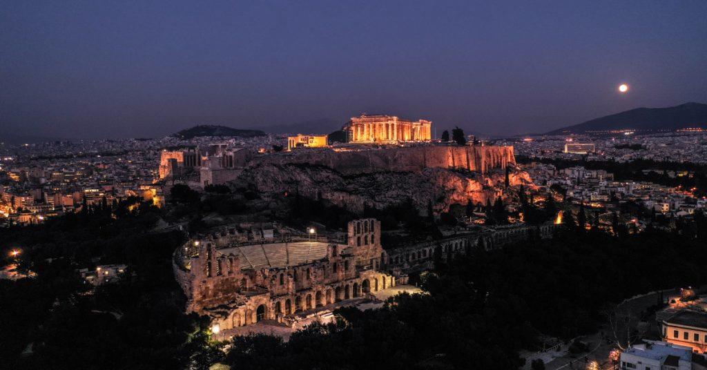 The Acropolis Of Athens Light up