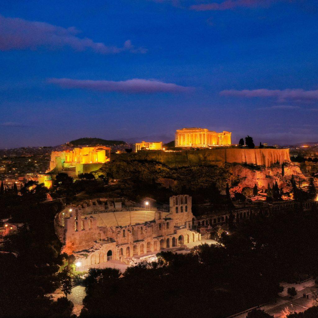 The Acropolis Of Athens Light up