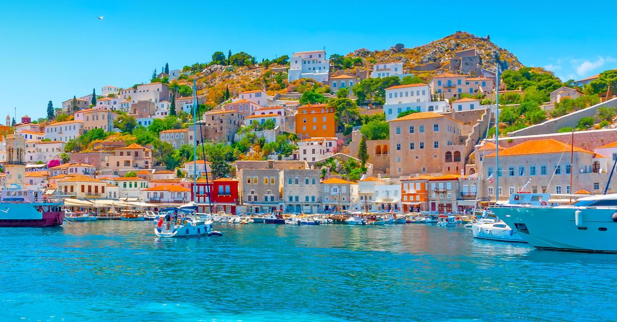 The port of Hydra island The Port of Hydra island