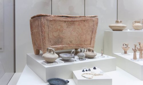 Artifacts in archeological museum at Mycenae